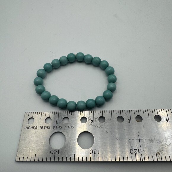 Turquoise Color Beaded Stretch Bracelet - Picture 4 of 4